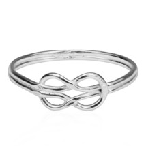 Forever Love Infinity Knot Sterling Silver Ring-8 - £8.07 GBP