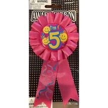 5 Year Old Birthday Award Ribbon Party Supplies Happy Face Pink 1 Per Pa... - $73.79 MXN