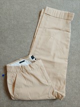 Talbots Signature Cropped Capri Pants Womens Size 8 Petite Beige Cuffed Stretch - £18.99 GBP