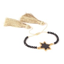 Star Bracelet Femme Handmaed Japanese Bead Jewelry Crystal Chain Pulsera Adjusat - £12.58 GBP