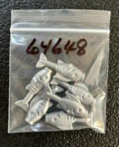 LEGO PN 64648 - Fish - Flat Silver - 6 Pieces - New - £4.32 GBP