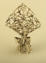 Vintage Sterling Silver 925 Flower Figurine Holder Bouquet Decorative Miniature - £35.04 GBP