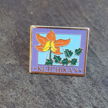 City of Ketchikan Alaska Flower Travel Souvenir Collector Vintage Hat Pin Brooch - £6.75 GBP