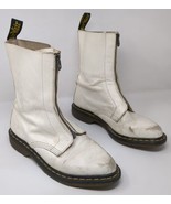 Dr Doc Martens Zena Boots Women Size 8 Zip Front White Leather Grunge Di... - £101.19 GBP