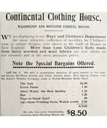 Continental Clothing House Boston 1894 Advertisement Victorian Clothes A... - $28.07 CAD
