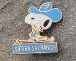 Sierra Ski Ranch Peanuts Snoopy Cowboy Resort Vintage Lapel Hat Pin Cali... - $21.99