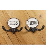 COAT HOOKS HIS AND HERS ENTRY WAY BATH TOWEL BATHROOM GARAGE ORGANIZATIO... - $15.99