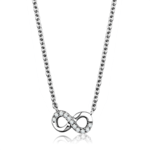 3W1022 - Rhodium Brass Chain Pendant with AAA Grade CZ  in Clear - $30.99