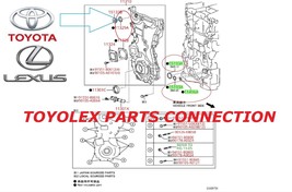 Toyota 2.5 2ARFE- 1ARFE Oem Timing Chain Cover O-RING Set (Qty 4) - See Diagram - £22.48 GBP