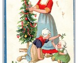 Raphael Tuck Happy Home 534 Merry Christmas Dutch Family UNP DB Postcard... - $10.84