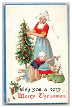 Raphael Tuck Happy Home 534 Merry Christmas Dutch Family UNP DB Postcard R10 - £8.76 GBP
