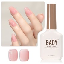 GAOY Sheer Pink Nude Gel Nail Polish, 16ml Jelly Neutral UV - £9.08 GBP