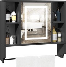 Bathroom Wall Cabinet With Mirror, Wall Mounted Medicine Cabinet With, B... - $80.95