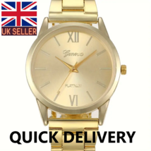 mens watch rose gold steel analog dial casual business evening wear gift - $11.17