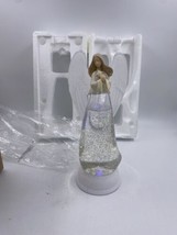 Angel Snow Glitter Globe Color Changing Battery Operated Swirling Christmas - $22.10