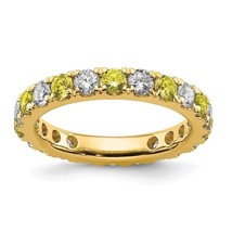14k Yellow Gold Over 3.00Ct Round Simulated Yellow Sapphire Engagement Band Ring - £89.02 GBP