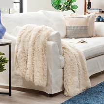 Chanasya Super Soft Fuzzy Shaggy Faux Fur Throw Blanket - Chic Design Snuggly - £38.31 GBP