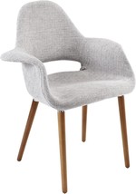 Mid-Century Modern Modway Aegis Upholstered Fabric Dining Chair With Light Gray - £152.59 GBP
