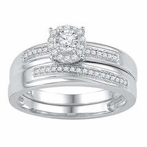 10k White Gold Womens Round Diamond Bridal Wedding Engagement Ring Band ... - £307.71 GBP