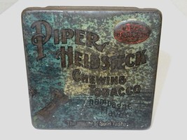 Vintage Chewing Tobacco Tin, Piper Heidsieck, Vintage Tobacciana - $9.75