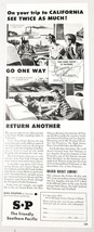 1947 Print Ad S-P Southern Pacific Railroad Old South &amp; Sierra Mountains - £9.77 GBP
