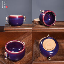 Jun Kiln Purple Yao Bian Glaze Elephant Ear Teacup - Chinese Song Style - €257,62 EUR