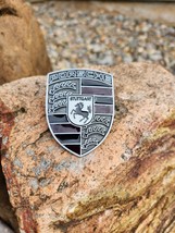 Porsche Hood Crest Badge Emblem Silver Titanium Red 928 944 993 996 997 ... - $99.99