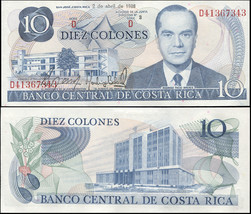 Costa Rica 10 Colones. 02.04.1986 UNC. Banknote Cat# P.237w - £4.88 GBP