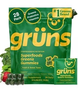 Gruns Adults Super Greens Gummies, Superfood Vitamin Gummy Bears 28 Packs - $59.99
