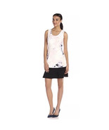 Ellen Tracy Flounce Sheath Sleeveless Dress Dream Pixel Petal Black Sz 8... - $17.95