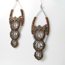 Wire Wrapped Filigree Dangle Two Tone Finish Earrings casual Fashion Jewelry For - £17.64 GBP