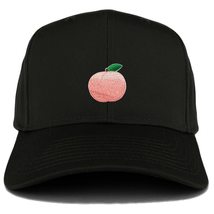 Trendy Apparel Shop Peach Fruit Patch Structured Peach Fruit Cap - Black - £13.45 GBP