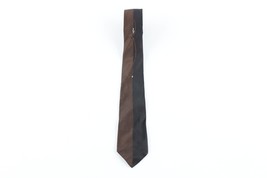 Vintage 50s 60s Macys Color Block Geometric Neck Tie Dress Tie Wedding Brown - £19.83 GBP