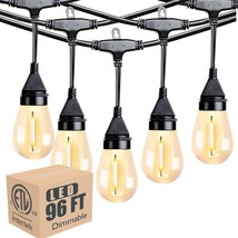 Etl Listed 96Ft (2X48Ft) Outdoor Led Patio Lights, Led Outdoor String Lights Wit - £80.58 GBP