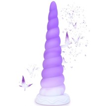 Liquid Silicone Purple Anal Dildo, Anal Beads Training Cone For Women Hands-Free - £22.29 GBP