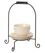 DINNER PLATE STACKER Wrought Iron Dinnerware Display Buffet Caddy USA HA... - €34,12 EUR