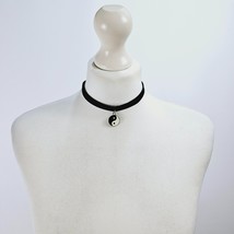 Yin Yang Black Velvet Choker Necklace - £5.99 GBP