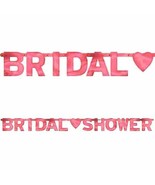 Bridal Shower Pink Metallic Banner Party Decorations 1 Piece 6 Ft New - $91.62 MXN