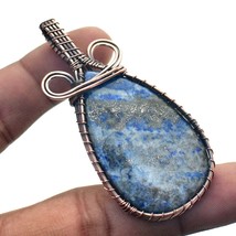 Lapis Lazuli Gemstone Handmade Copper Wire Wrap Pendant Jewelry 2.60&quot; SA 1104 - £2.94 GBP