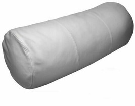 Cover Cushion Case Genuine Leather Pillow White Bolster 100% Soft Real Lambskin - £30.83 GBP+