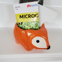 Fox Planter with Microgreens Seed Kit, gardening gift, ceramic animal planter image 2