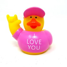 I Love You Rubber Duck 2&quot; ASL  American Sign Language Squirter Deaf US Seller - £6.68 GBP