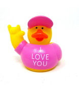 I Love You Rubber Duck 2&quot; ASL  American Sign Language Squirter Deaf US S... - £6.68 GBP