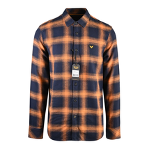 PME Legend Men&#39;s Shirt Black &amp; Orange Woven Long Sleeve (S01) - £18.28 GBP