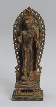 Antik Indonesische Stil Stehend Bronze Javanese Teaching Buddha - 14cm/15.2cm - £408.20 GBP