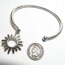 Sterling Silver Circle Of Friends Friendship Cuff Sun Charm Bracelet 17.5gr - £31.07 GBP