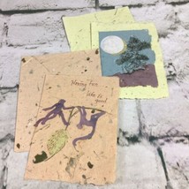 Raw Textured Handmade Paper Note Cards Lot Of 2 Monkeys Full Moon Blank ... - £9.44 GBP