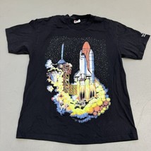 VTG Neon Space Shuttle Shirt Sz L International Space Hall Of Fame New Mexico - $44.54