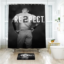 Derek Jeter Re2Pect Shower Curtain Bath Mat Bathroom Waterproof Decorative - £18.43 GBP+