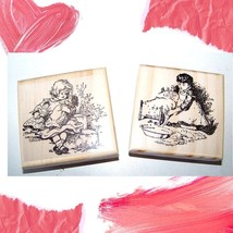 Rubber Stamp | Rubber Stamps|4 Vintage Children Scenes | New Art Stamps | Kid St - $16.00